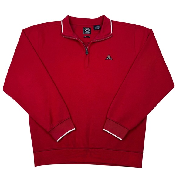 Ahead Authentics La Quinta Red 1/4 Zip Sweatshirt Pullover Men M Cozy Athleisure - Picture 1 of 9